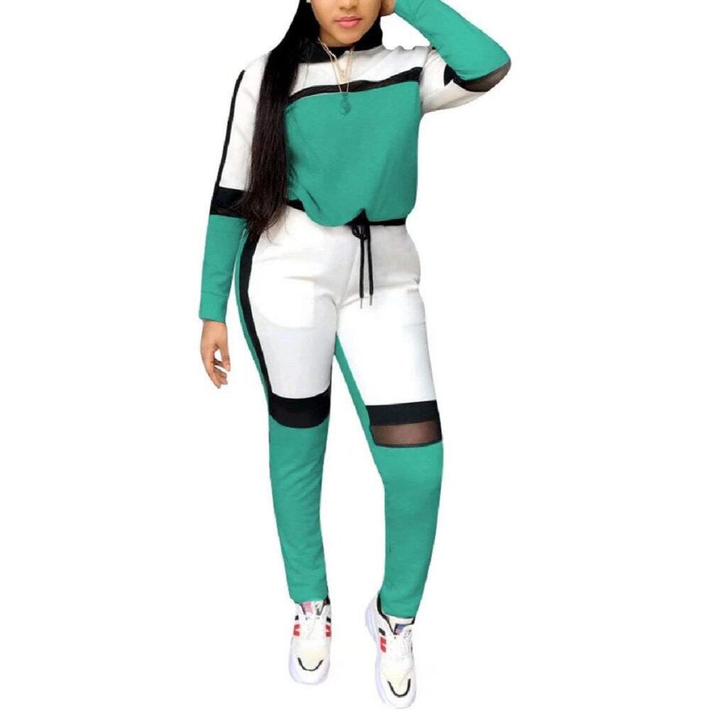 Stylish Women's Patchwork Net Casual Sweatsuit - … - image 2